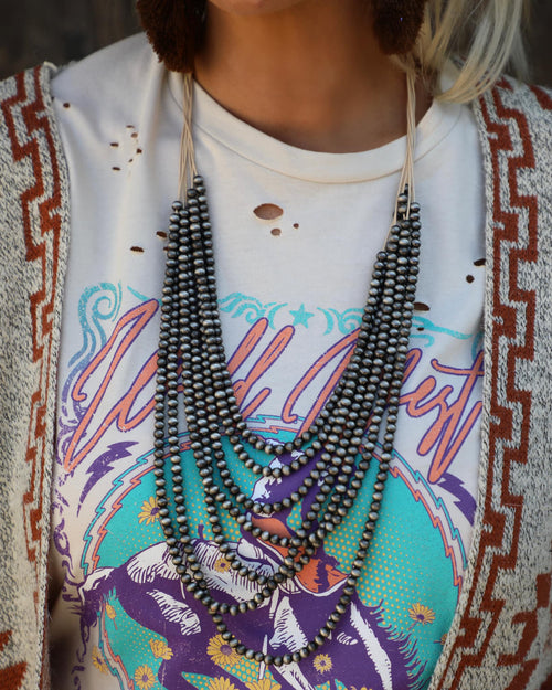 Nuevo Navajo Style Pearl Layered Necklace - The Lace Cactus